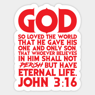 John 3:16 For God So Loved The World Sticker